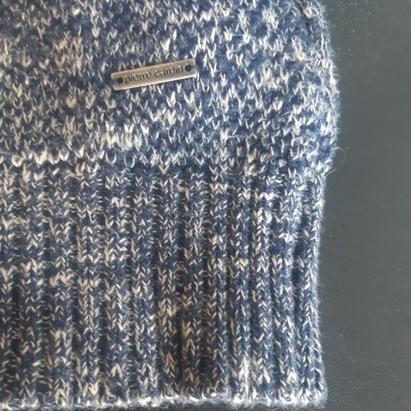 Pierre Cardin Blue & White 100% Cotton Sweater 4 Button, Partial Placket Zipper - Picture 7 of 15